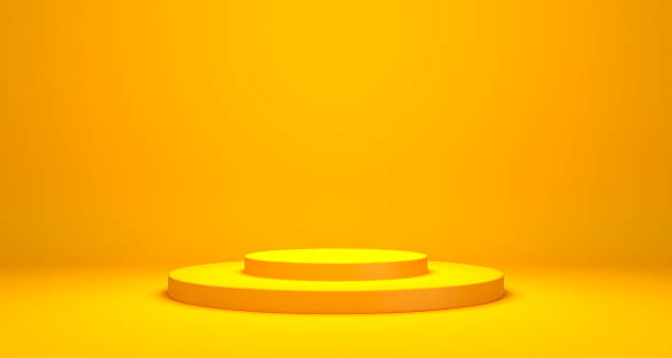 istock Empty podium or pedestal Product display 3D rendering stand concept 1253186784