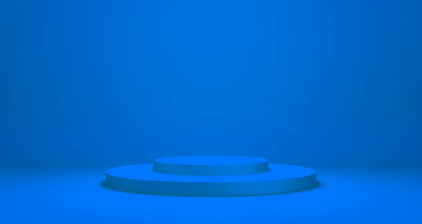 istock Empty podium or pedestal Product display 3D rendering stand concept 1253186802