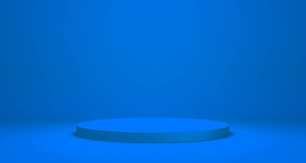 istock Empty podium or pedestal Product display 3D rendering stand concept 1253186808