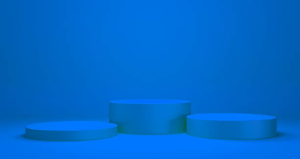 istock Empty podium or pedestal Product display 3D rendering stand concept 1253186813