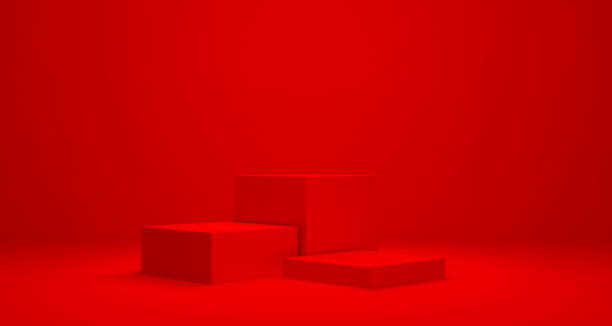 istock Empty podium or pedestal Product display 3D rendering stand concept 1253186822