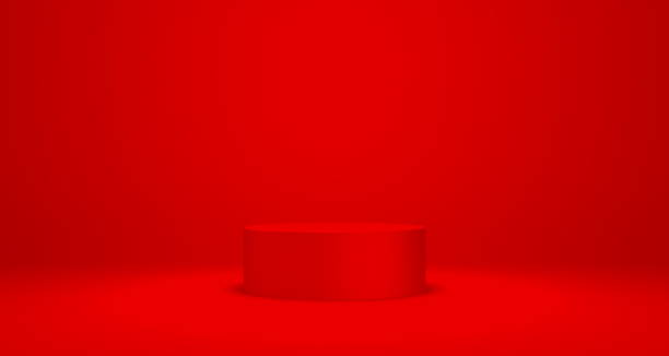 istock Empty podium or pedestal Product display 3D rendering stand concept 1253186827