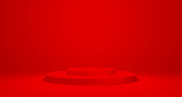 istock Empty podium or pedestal Product display 3D rendering stand concept 1253186836