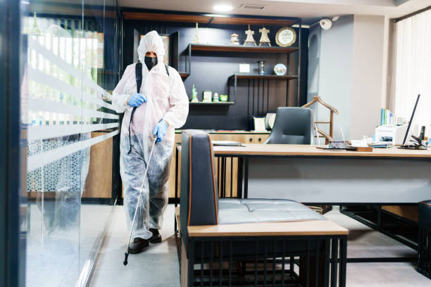 istock Office disinfection during COVID-19 pandemic 1253191538