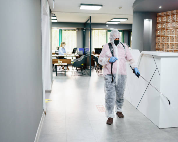 istock Office disinfection during COVID-19 pandemic 1253196402
