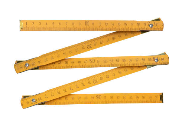 żółta drewniana zasada składania - folding ruler zdjęcia i obrazy z banku zdjęć