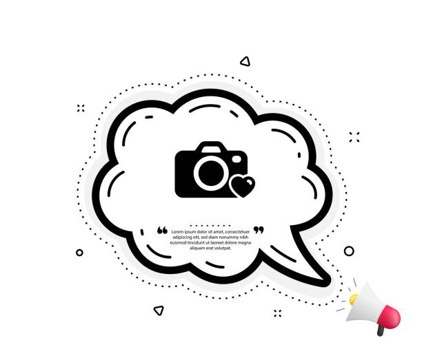 istock Photo camera icon. Love photography sign. Heart. Vector 1253207857