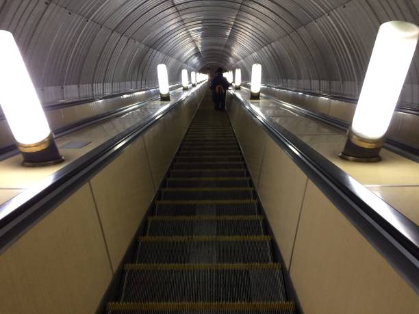 istock Downstairs to metro station 1253209316