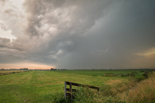 istock Thunder storm is passing through the Dutch landscape 1253209874