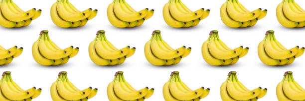 istock Bunch of bananas isolated on color background 1253211063