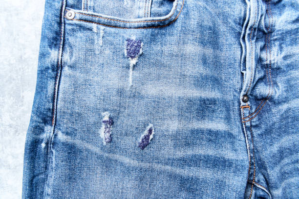 istock Close up of jeans trousers. Front view. 1253215852