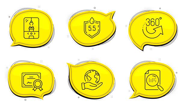 istock Search file, Ph neutral and 360 degrees icons set. Crane claw machine sign. Vector 1253218083
