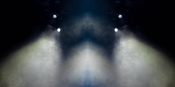 istock Abstract texture background for design. Stage light and smoke on stage, lighting and spotlights. 1253218180