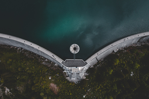 Hydroelectric power plant in swiss mountains