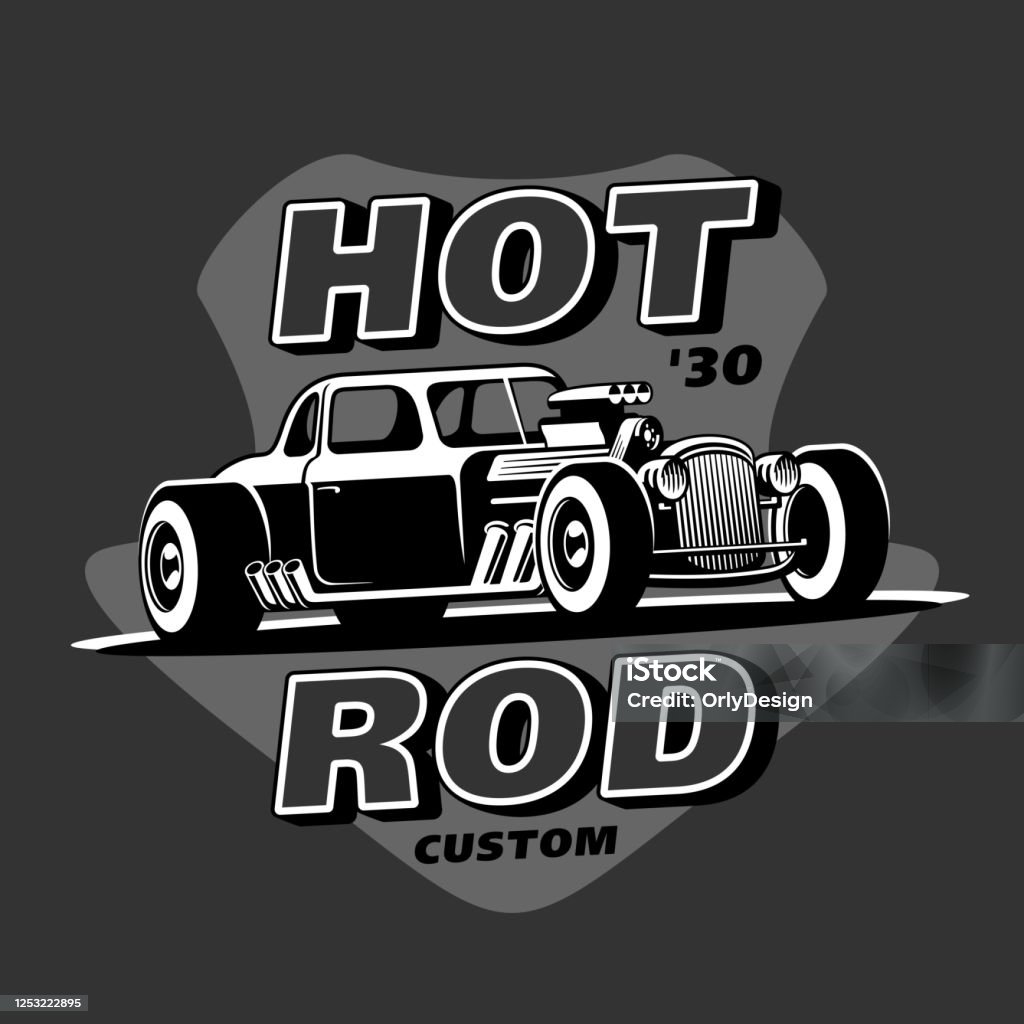 Hot Rods Racing Logo Retro Hot Rod Custom Emblem Logo Vector Illustration Stock Illustration ...