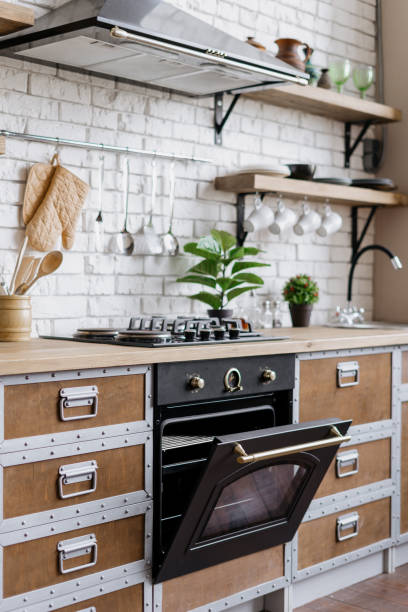 istock Kitchen with modern interior, furniture and equipment 1253226436
