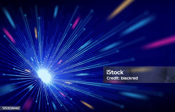 Colorful Technology Abstract Light Tunnel Background Stock Photo - Download Image Now