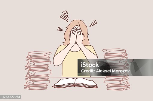 434 Hard Study Illustrations & Clip Art - iStock | Studying, Student,  Studying at home