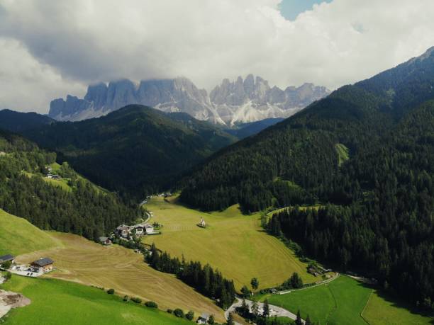 istock Mountain valley with beautiful aerial view. 1253228383