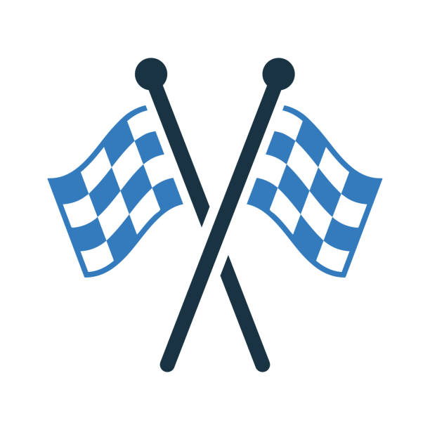 Checkered flag, competition, finish, start, winning icon Checkered flag, competition, finish, start, winning icon, vector graphics for various use. end of the line stock illustrations