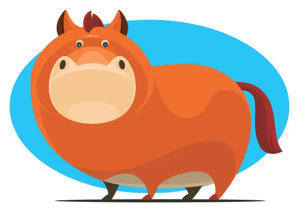 Vector illustration of funny horse character