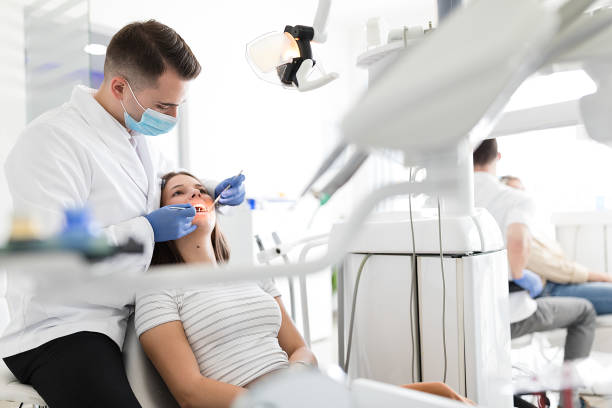 istock Woman on a dental check-up 1253233116