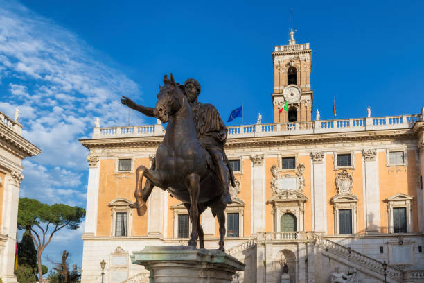 istock Capitol in Rome and statue of Marcus Aurelius, Italy 1253234886