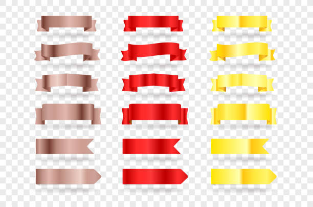 istock ribbon; gold, red, set; collection; flag, isolated; transparent, label; folded; paper; metal; gradient; banner; insignia; paper; template; layout; premium; retro; vintage; decoration; art; label; sticker, web; emblem; vintage; sign; glossy; classic; badge 1253236317