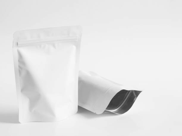 istock White zipper bag for food packaging. 1253236363