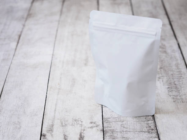 istock White zipper bag for food packaging. 1253236374