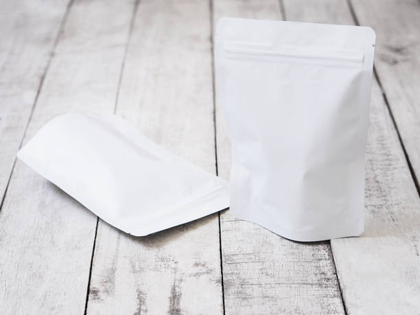 istock White zipper bag for food packaging. 1253236380