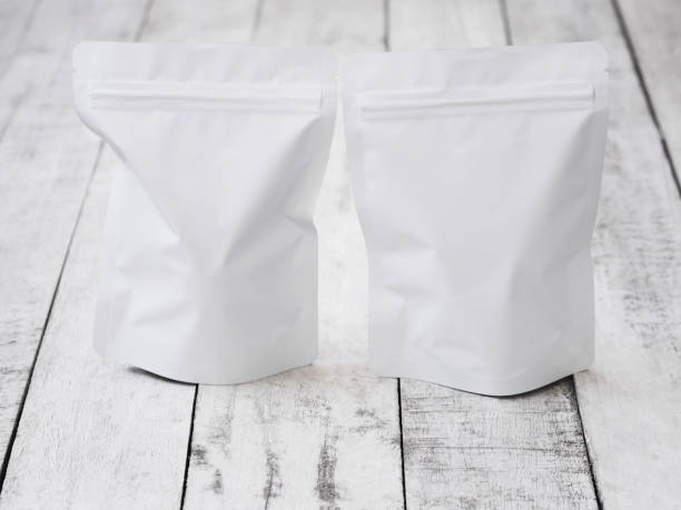 istock White zipper bag for food packaging. 1253236427