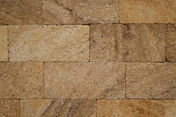 istock Background from natural foam concrete blocks. Texture of shell rock. Brick from the shell. 1253241319