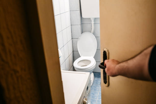 Man entering toilet Man entering toilet at home. POV. pov opening door stock pictures, royalty-free photos & images