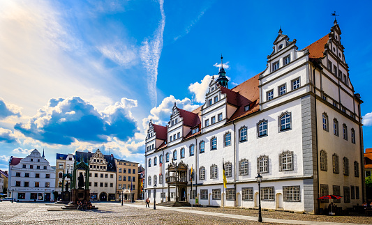 famous old town with historic buildings in Wittenberg - Germany