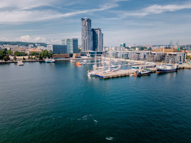 istock Panorama of Gdynia made from the air 1253243885