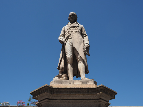 Mathematician Luigi Lagrange monument (circa 1867) in Turin, Italy