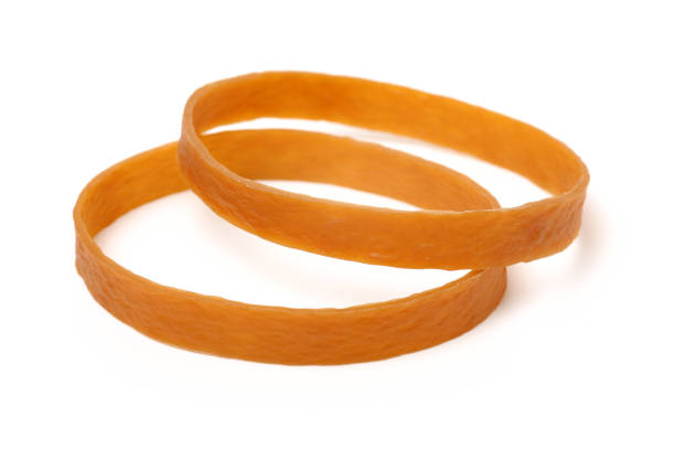 brown rubber bands. - flexibility rubber rubber band tangled imagens e fotografias de stock