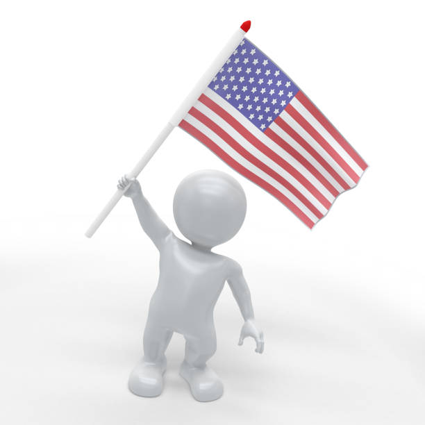 istock 3D Morph Man Celebrating 4th of July 1253250578