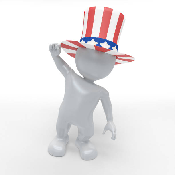 istock 3D Morph Man Celebrating 4th of July 1253250597