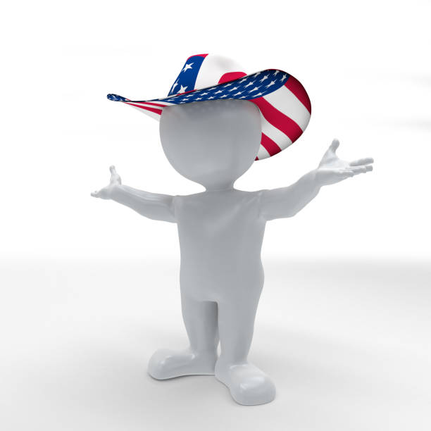 istock 3D Morph Man Celebrating 4th of July 1253250608