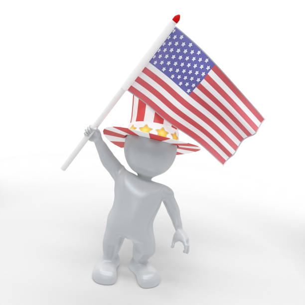 istock 3D Morph Man Celebrating 4th of July 1253250619