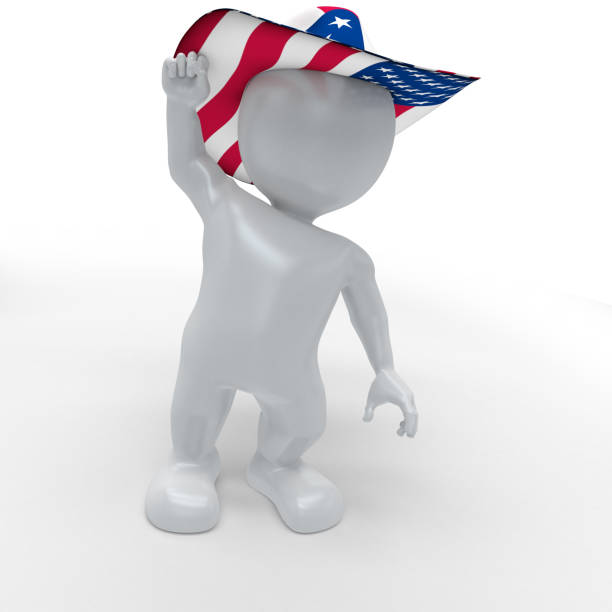 istock 3D Morph Man Celebrating 4th of July 1253250639