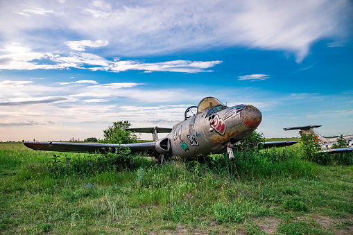 Volchansk, Ukraine - 18 June 2020: Old aircrafts \