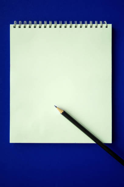 istock School notebook and pencil on blue background, back to school concept, modern elementary education. flat lay. 1253255751
