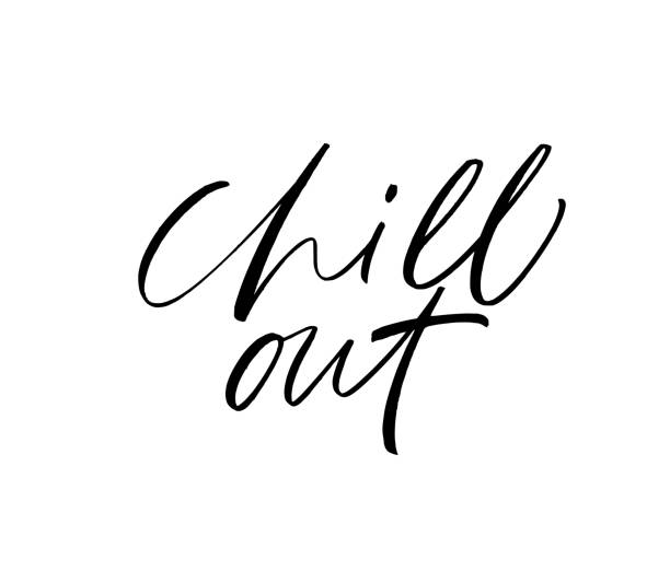 istock Chill out black brush vector calligraphy isolated on white background. Motivational and inspirational quote. 1253256090