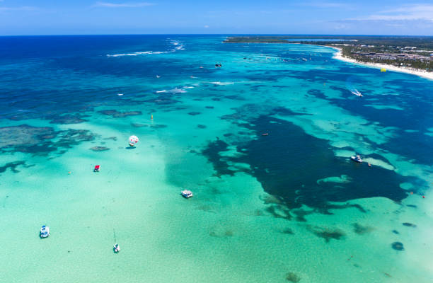 istock Aerial view with caribbean sea 1253256157