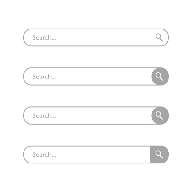 ilustraciones, imágenes clip art, dibujos animados e iconos de stock de iconos vectoriales de barra de búsqueda. ilustración vectorial - cuadro de búsqueda