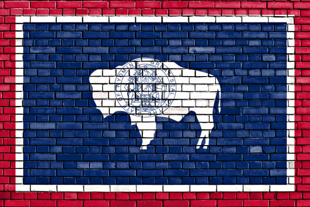 istock flag of Wyoming painted on brick wall 1253259471