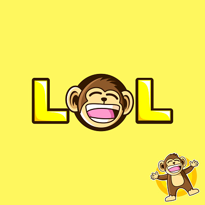Funny Lol Monkey Big Laugh Stock Illustration - Download Image Now -  Orangutan, Ape, Banana - iStock